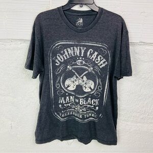 Zion Rootswear Johnny Cash man in black Tennessee three Charcoal Tee size large